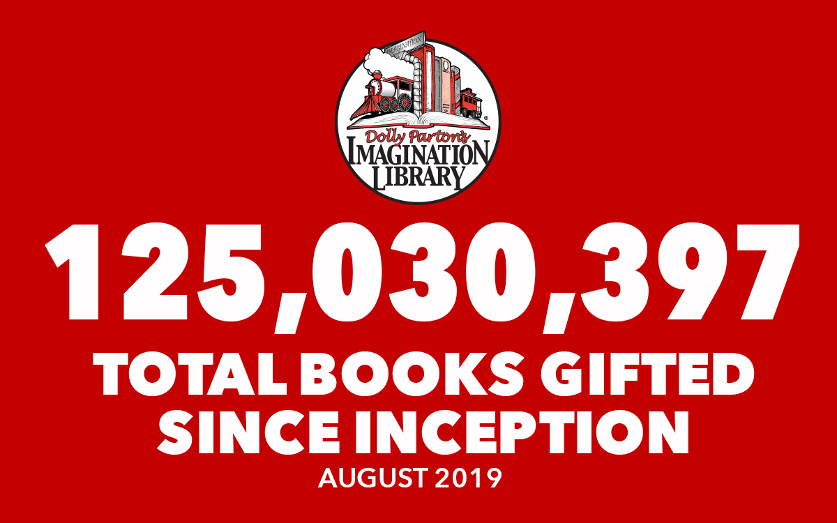 August 2019 Total Books Gifted - Dolly Parton's Imagination Library