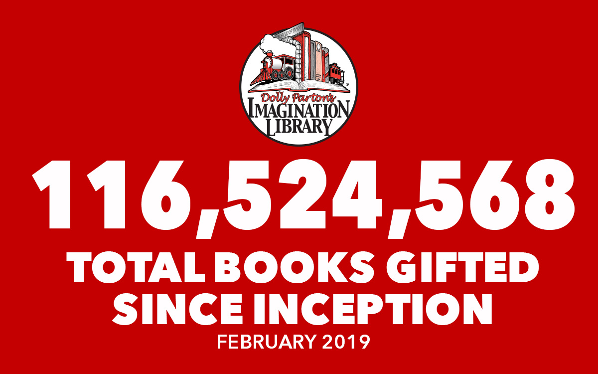 February 2019 Total Books Gifted - Dolly Parton's Imagination Library